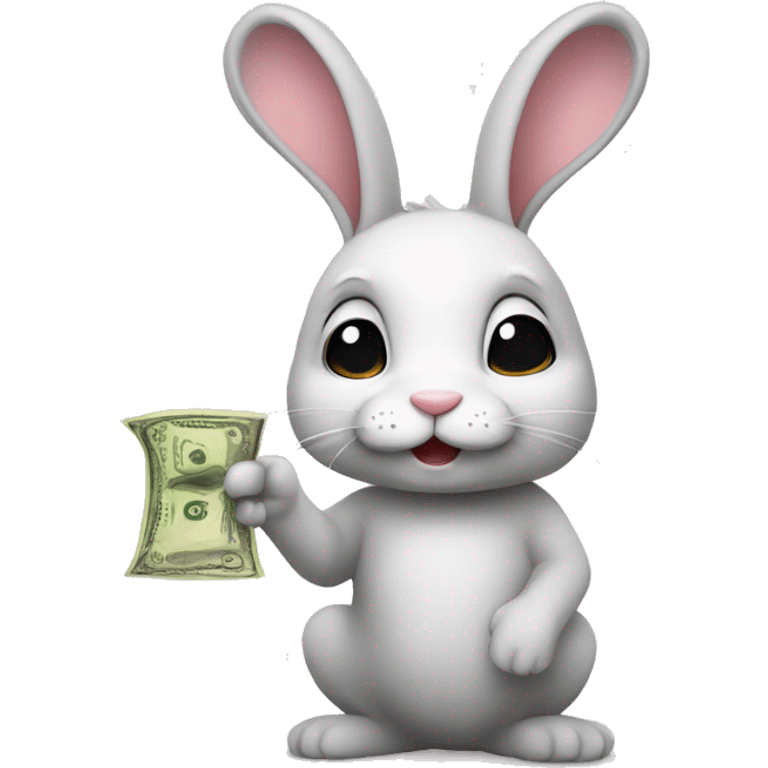 Cute bunny pay money emoji