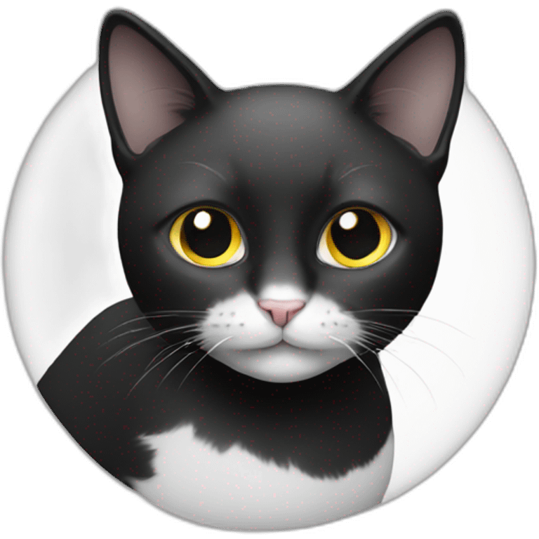 Cat black and white emoji