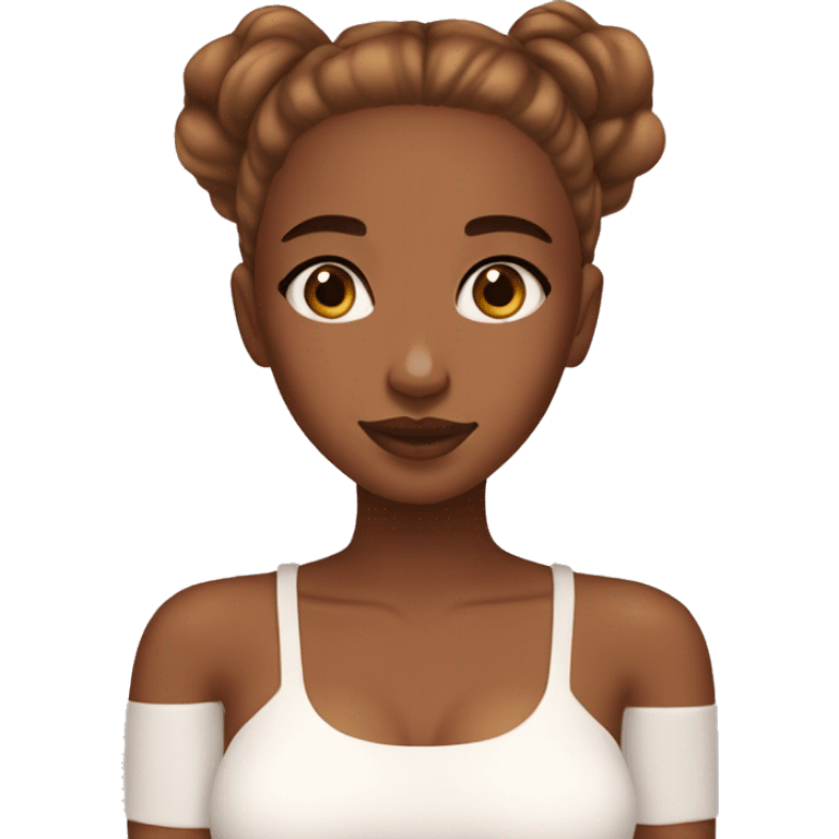 Caramel skin girl clean girl aesthetic skincare emoji