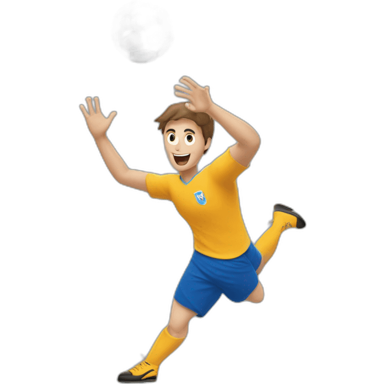 Un joueur de handball qui a une balle dans les mains  emoji