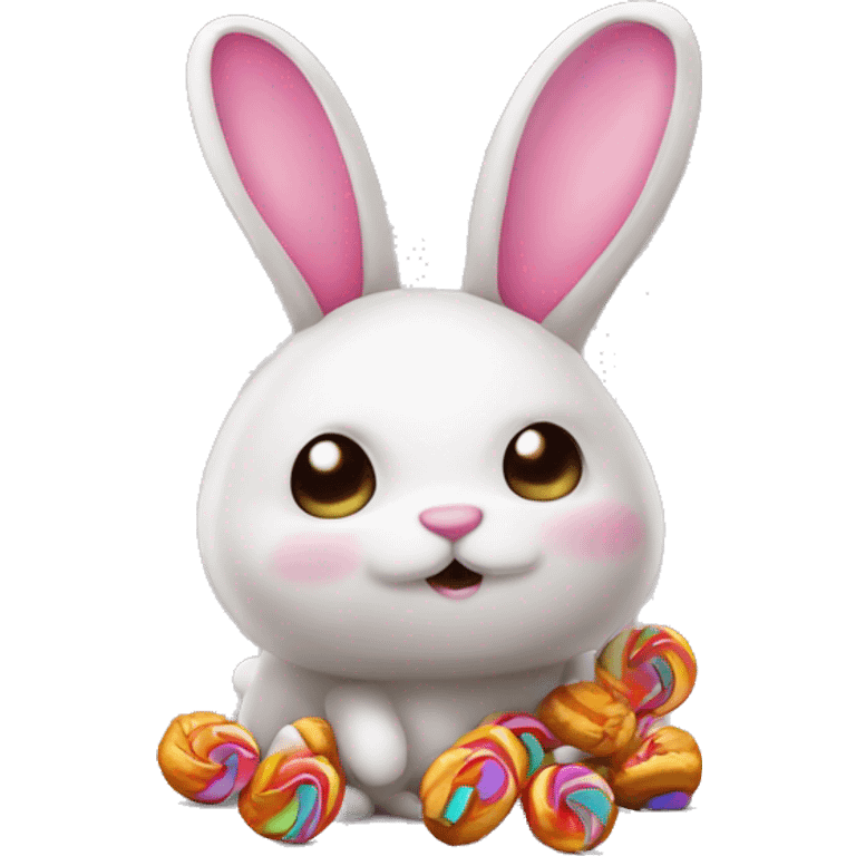 bunny pooping candy emoji