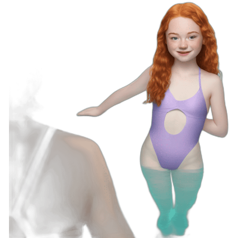 Sadie sink pool seins no swimsuit emoji