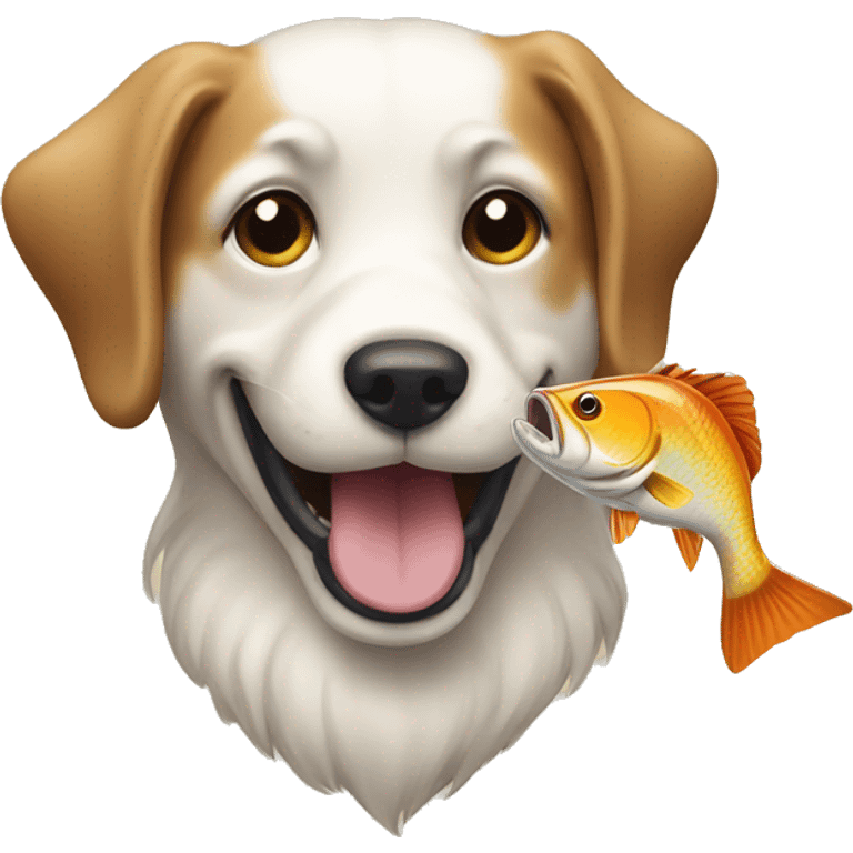 dog catch fish emoji