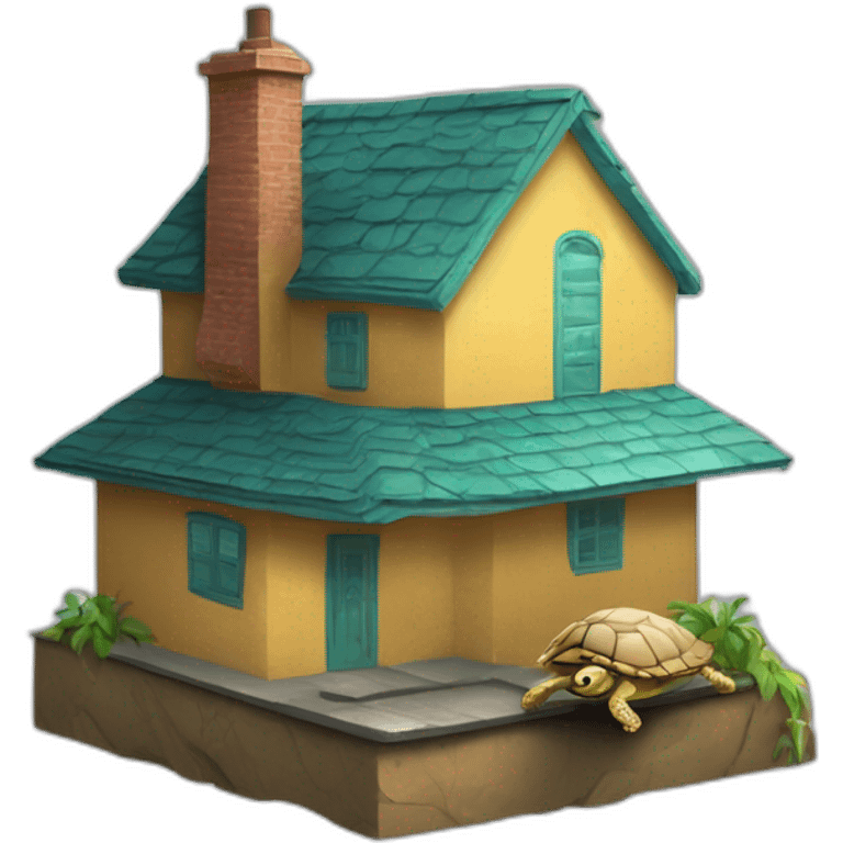 Une maison sur le dos d une tortue emoji