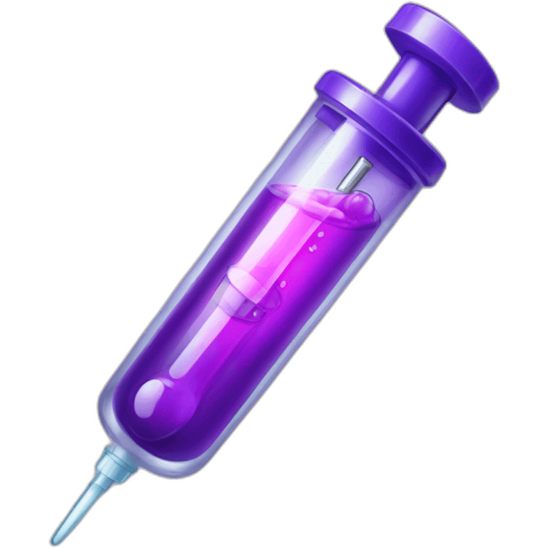 medical syringe containing a violet liquid emoji