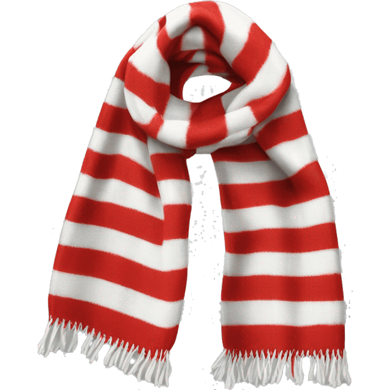 Realistic red and white winter scarf isolated. emoji