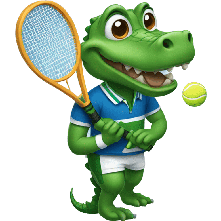 Gator with tennis racket emoji