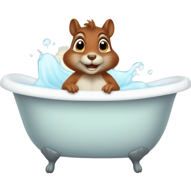 Squirrel in bathtub emoji