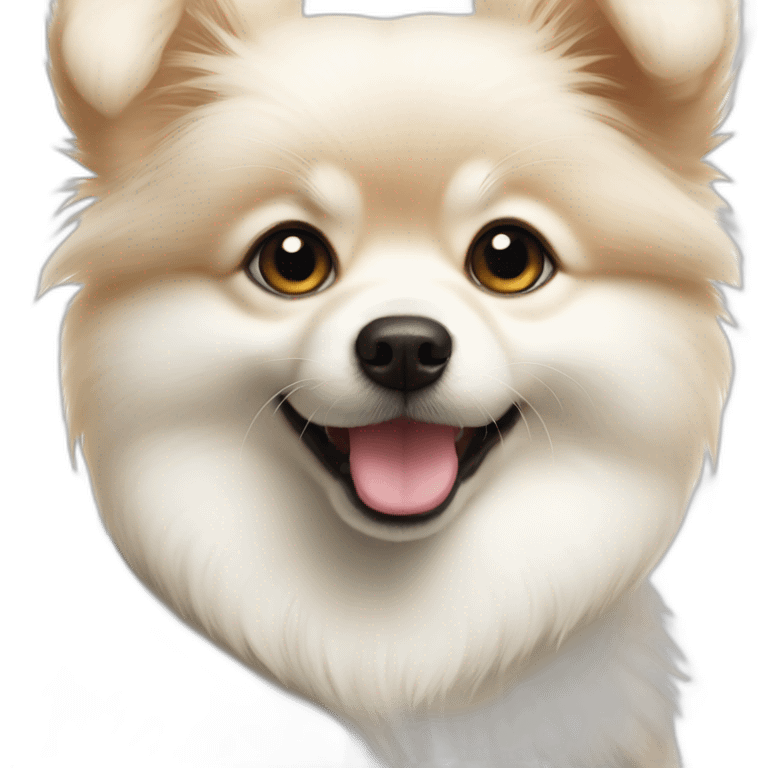 white-cute-puppy-of-Pomeranian emoji