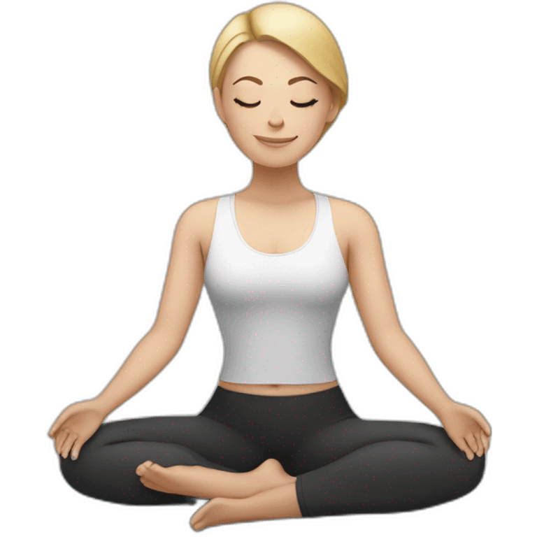 white woman on a yoga matt emoji