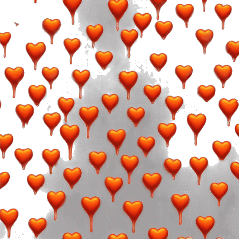 bleeding red heart shape glowing red-orange emoji