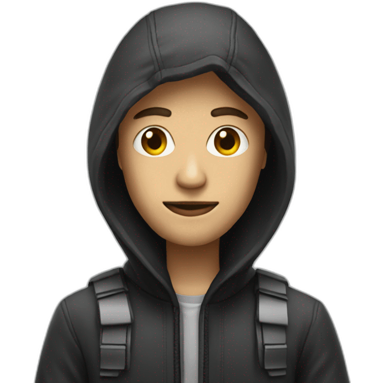 A human being who looks like a hacker emoji