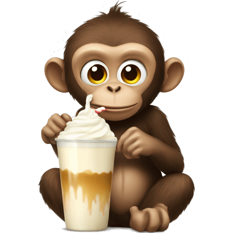 monkey drinking milkshake emoji