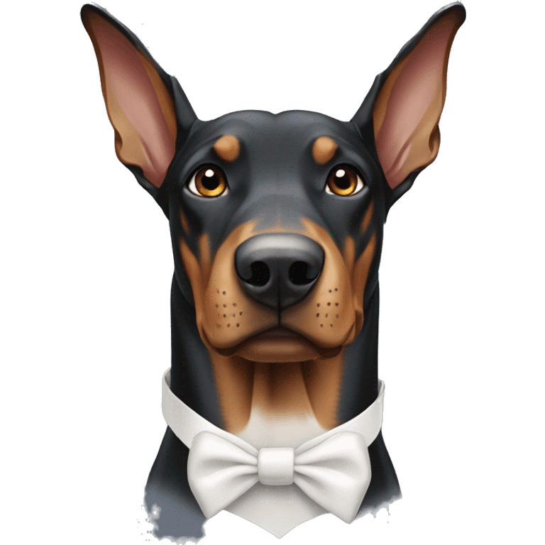 Doberman with a white bow emoji