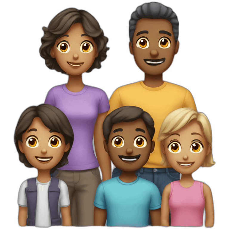 family 6 children emoji