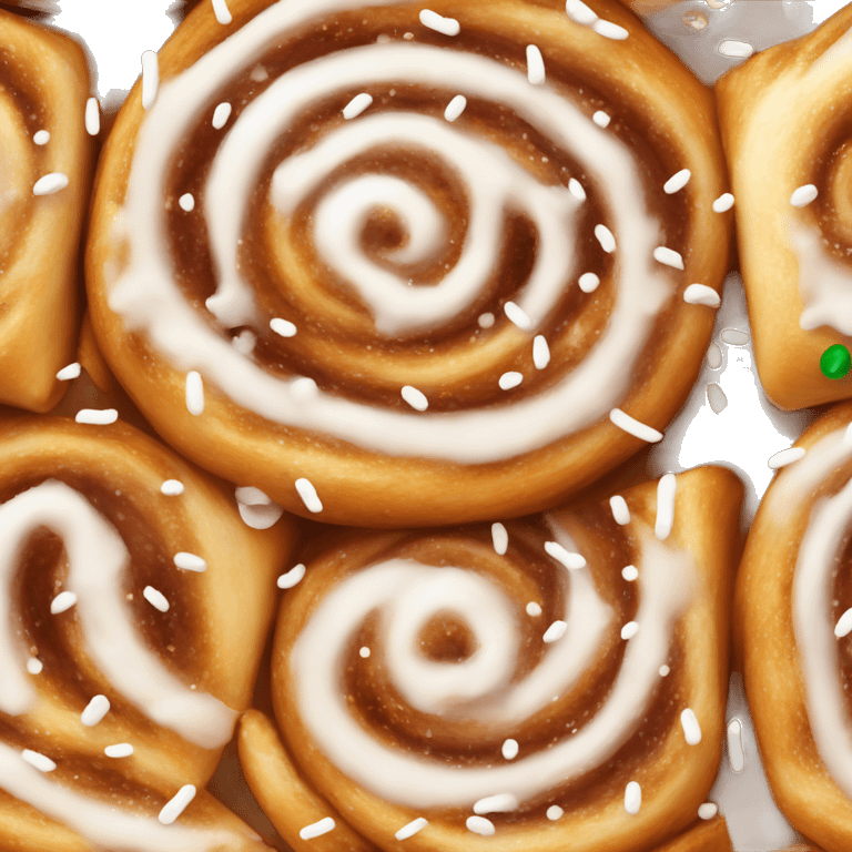 Cinnamon roll glazed with Christmas sprinkles emoji