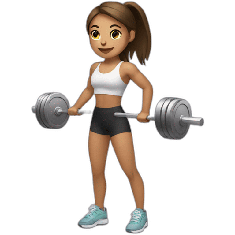 Girl who is doing weight lifting emoji