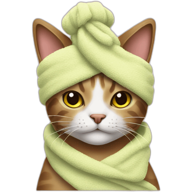 cat with towel on the head  emoji