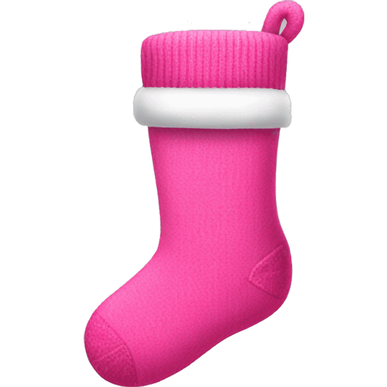 christmas sock in pink emoji