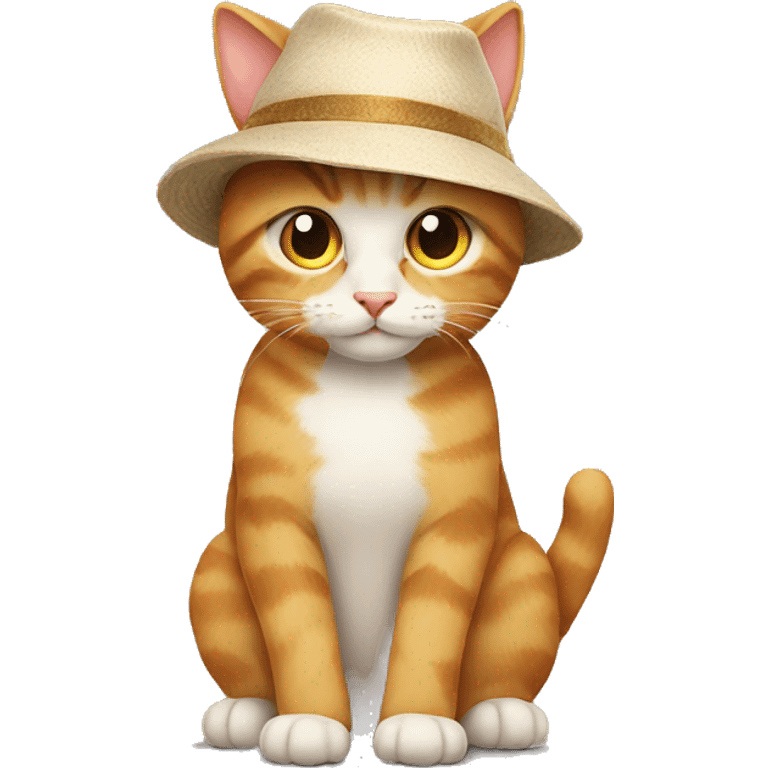 Cat wearing a hat emoji