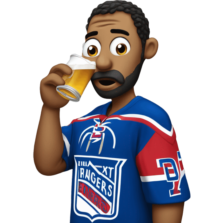 Sad new york rangers fan drinking a beer  emoji