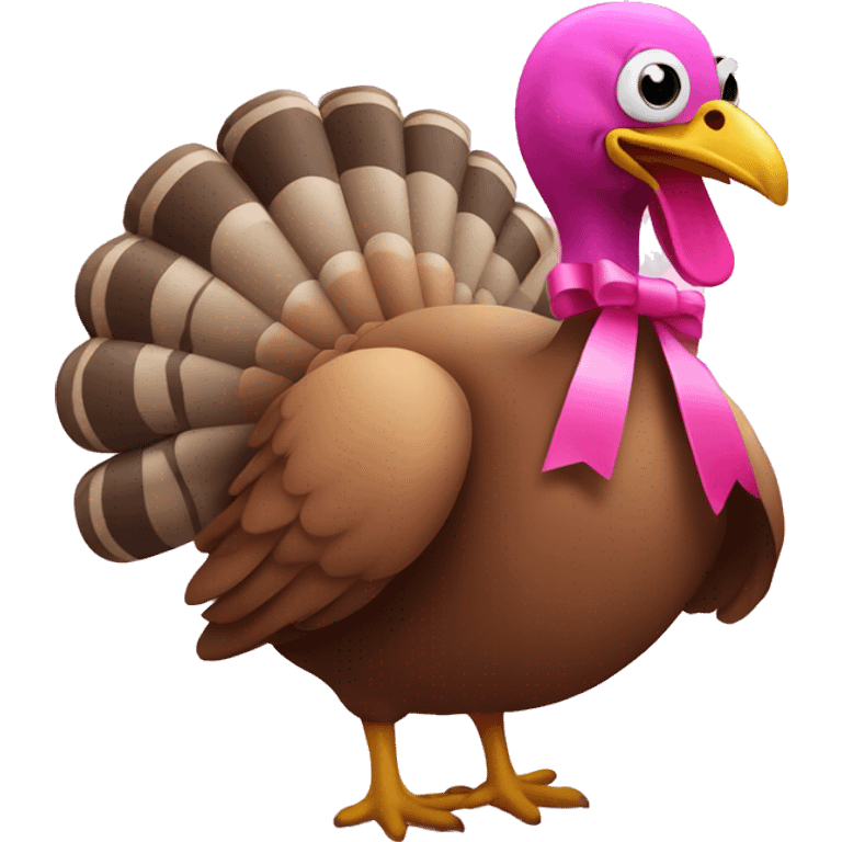 Turkey with a pink bow emoji