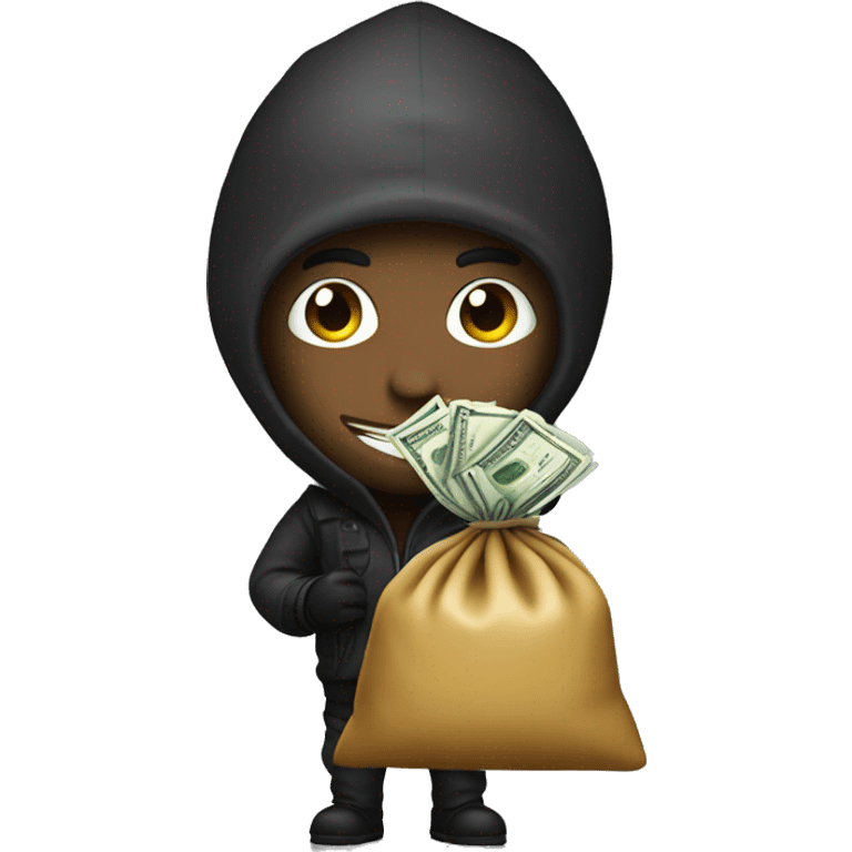 A robber with a bag of money  emoji