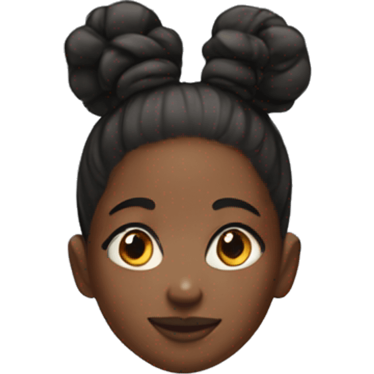 black girl with bun emoji