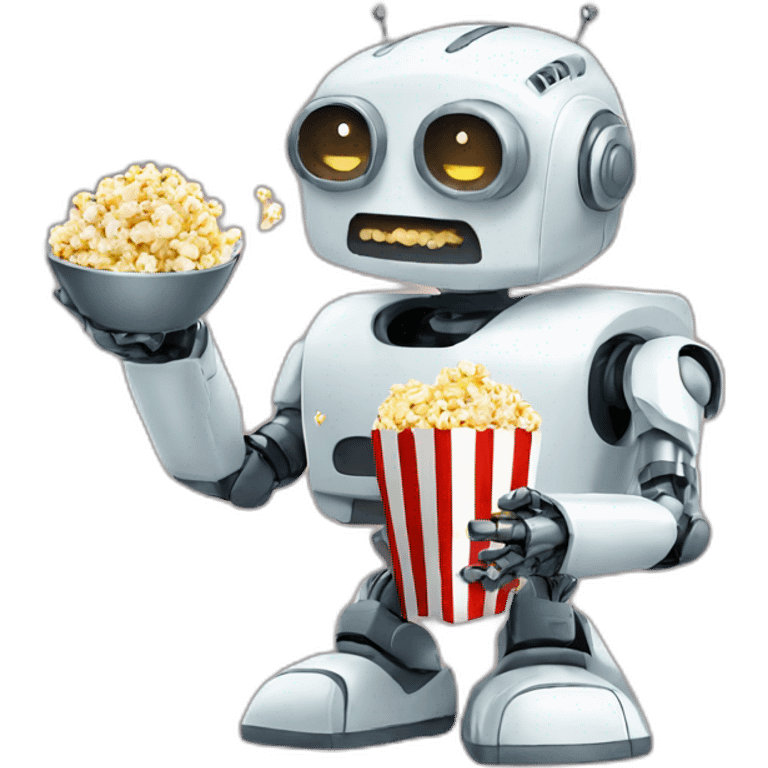 robot eating popcorn emoji