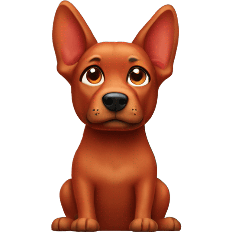 solid red dog with pointed ears emoji