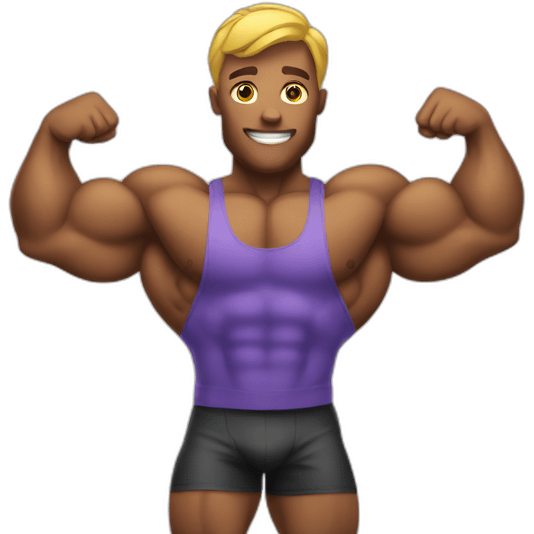 Bodybuilder flexing emoji