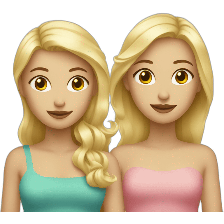 Femme blonde avec deux filles blondes emoji