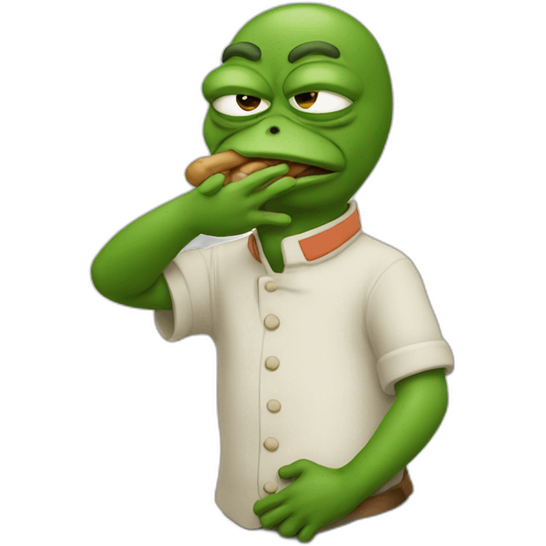 pepe choking making universal choking sign emoji