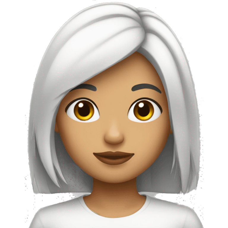 Chica blanca con pelo negro emoji