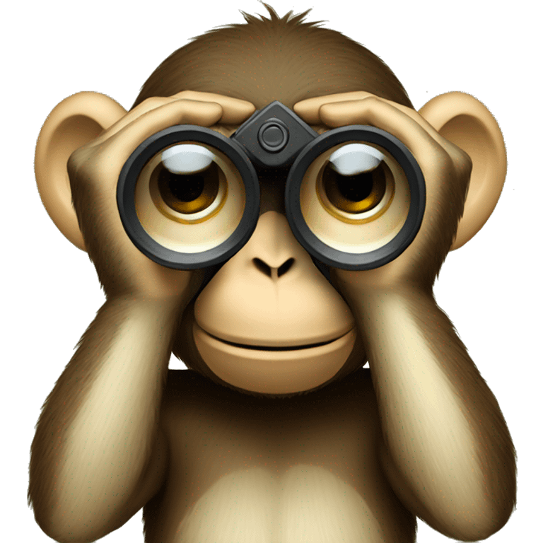 Monkey looking through binoculars  emoji