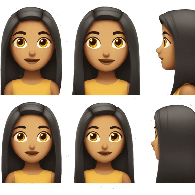 Interested Latina girl with straight hair looking side ways emoji