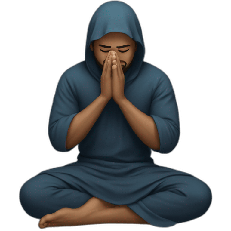 guy praying prosternated in sujood emoji