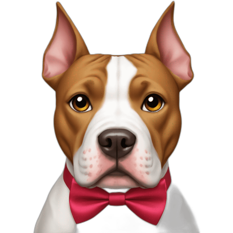 Pitbull wearing a bowtie emoji