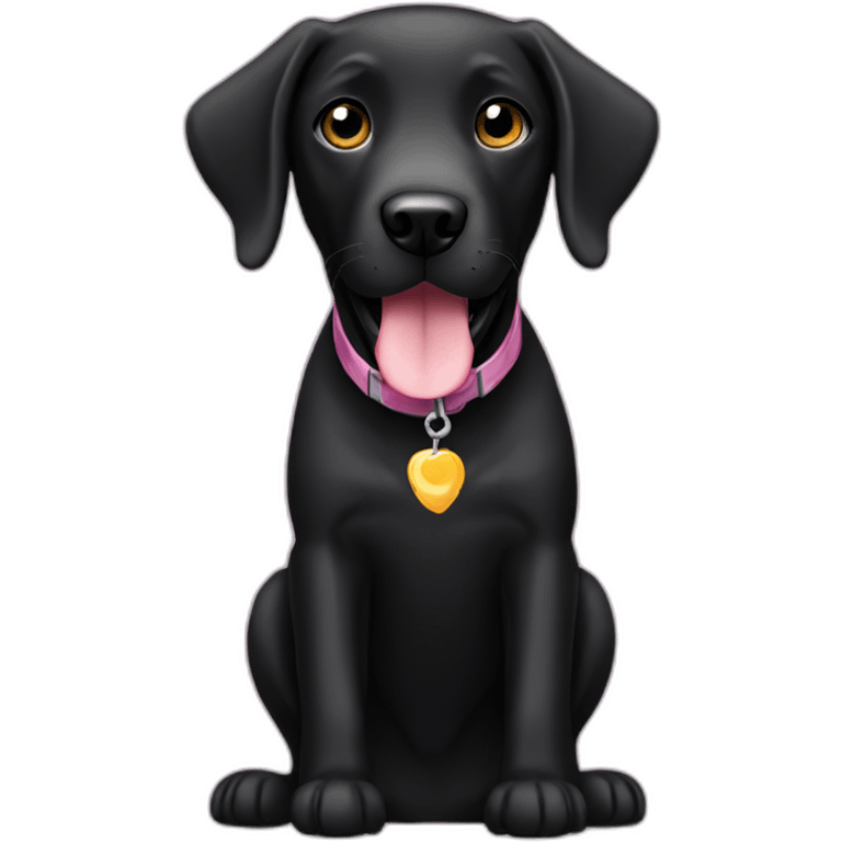 Black Labrador with white neck happy birthday emoji