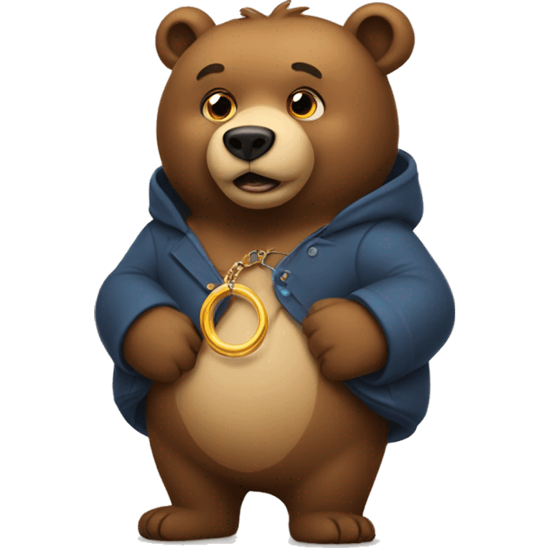 Bear with a ring in his paws emoji