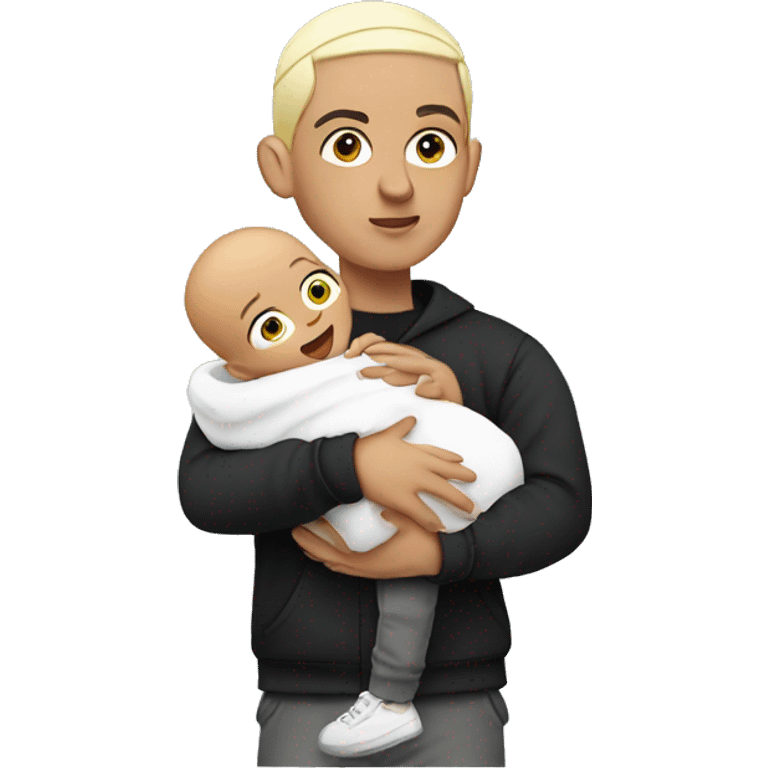 Eminem holding a baby emoji