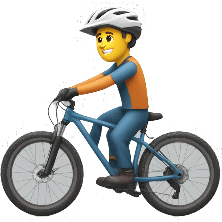 Un homme qui porte son VTT DH emoji