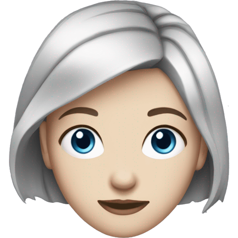 teenage girl with short purple hair with blue eyes and pale skin emoji