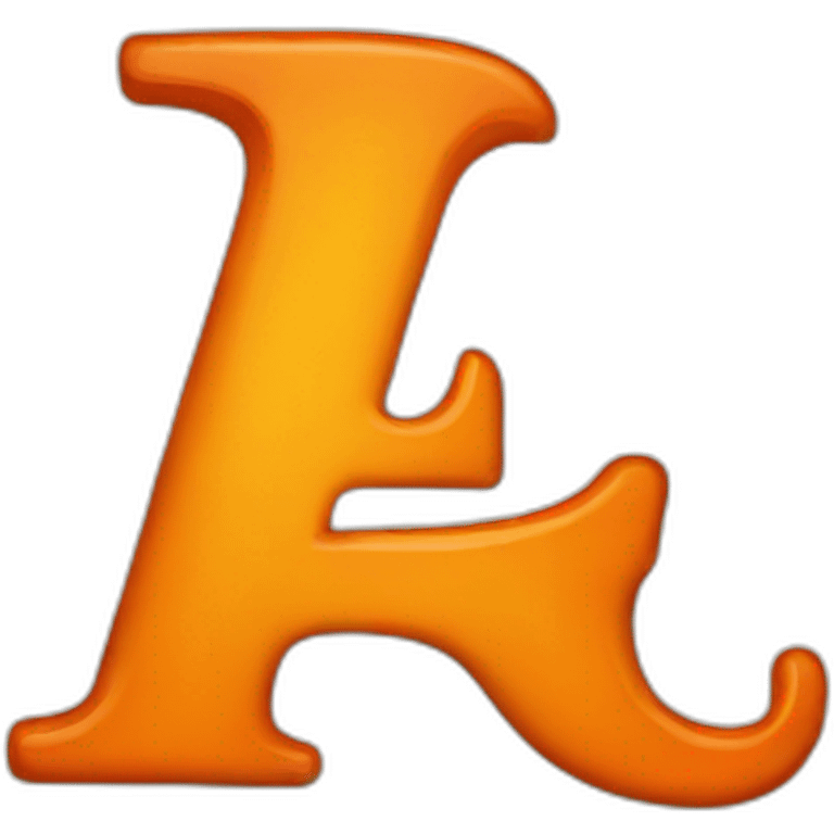 e LETTER orange emoji