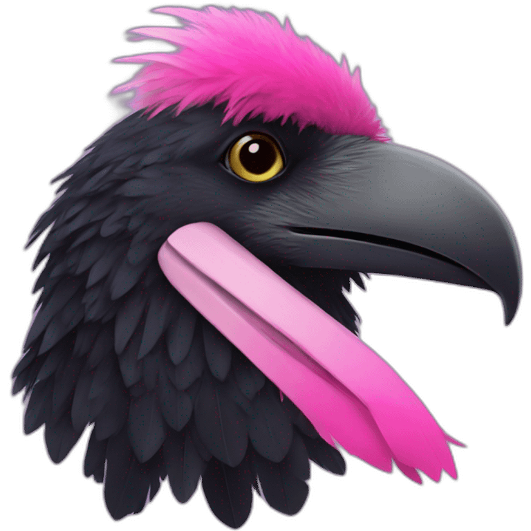 HSE Raven with pink feathers emoji