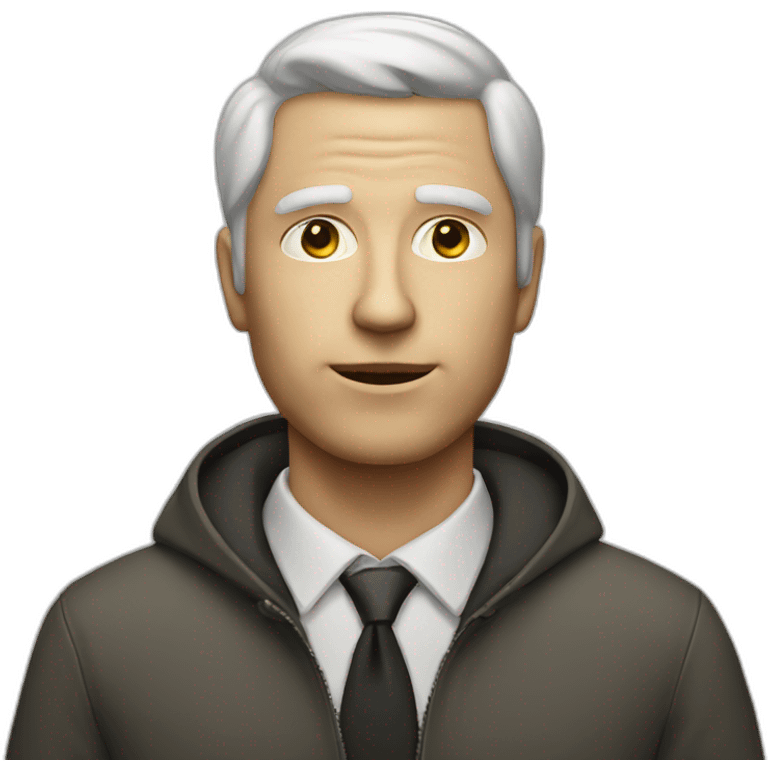 Triangle head white man emoji