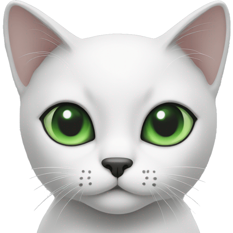 Black and white cat with green eyes  emoji