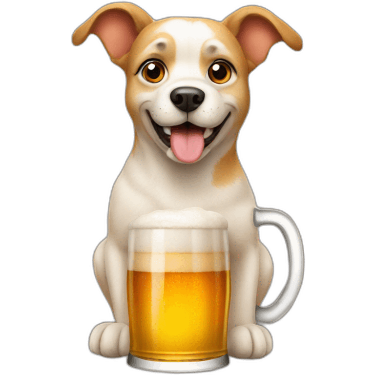 dog as a beer emoji