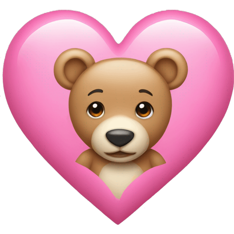 pink heart with teddy bear emoji