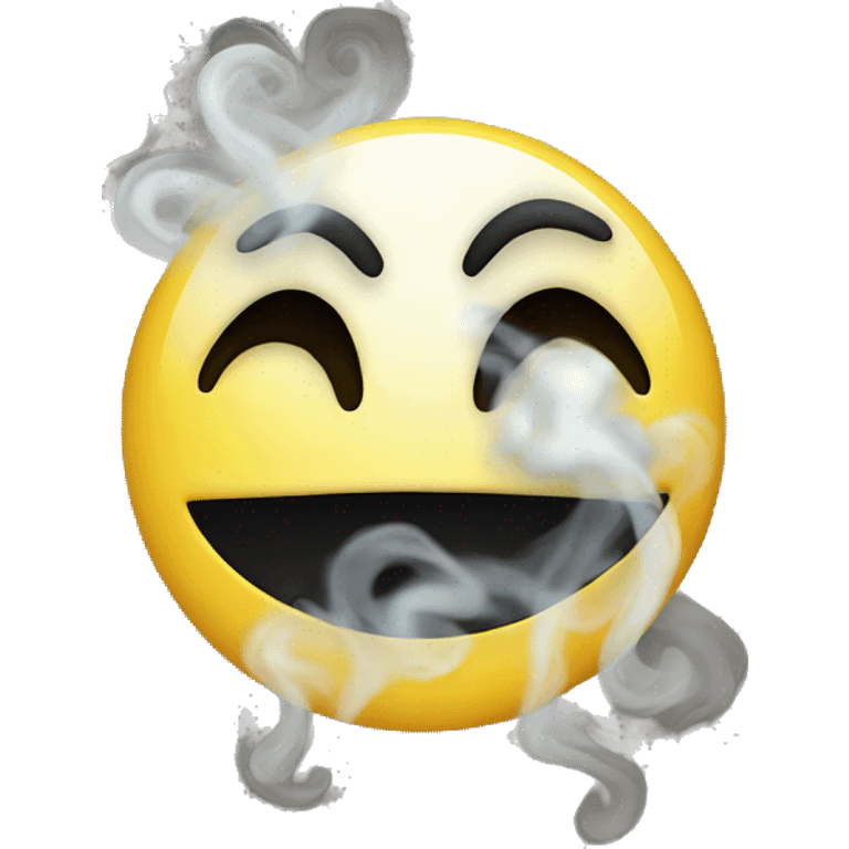 smiley face with smoke out of eyes emoji